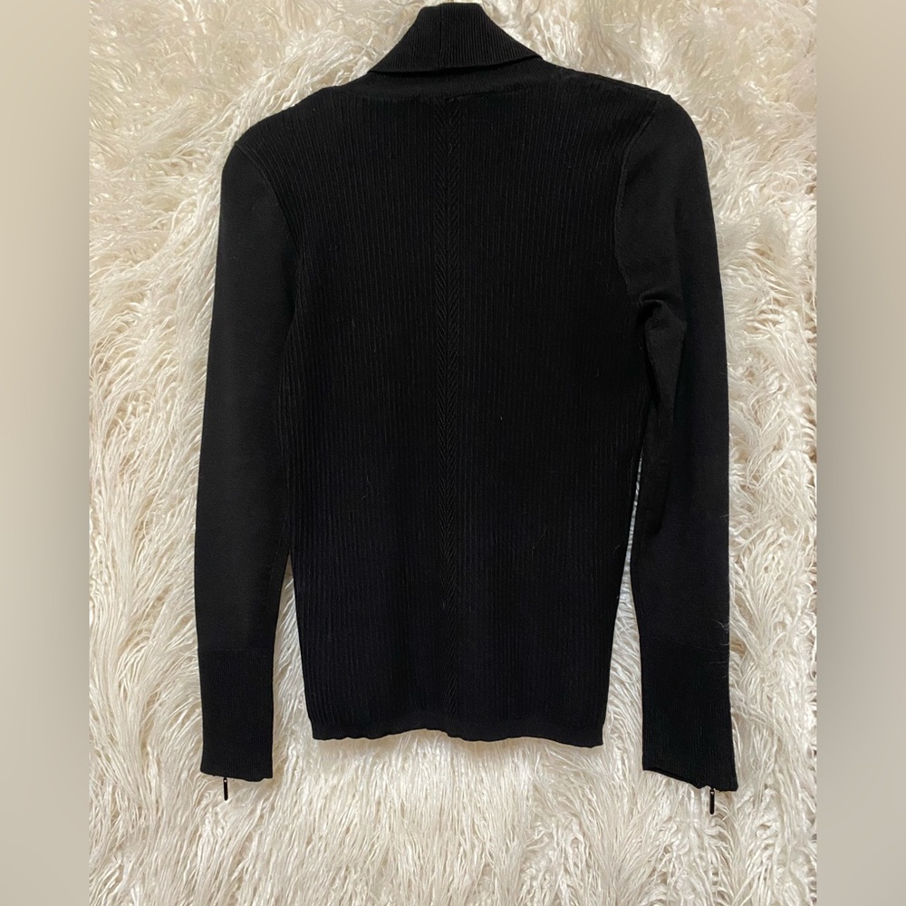 NWT White House Black Market Turtleneck Sweater with Zipper Cuffs, Size S